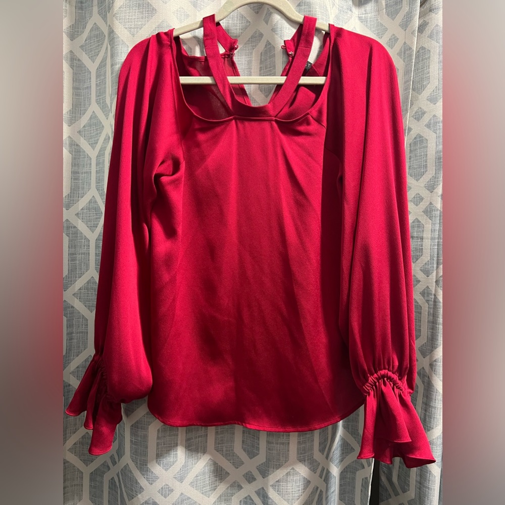 Red off shoulder blouse